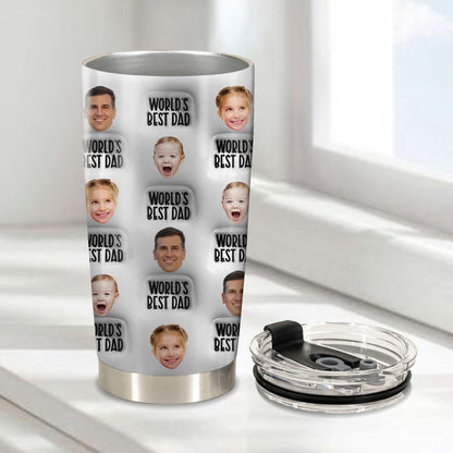 Custom photo Best Dad Ever - Personalized Custom 3D Inflated Effect - Personalized Custom 20oz Tumbler