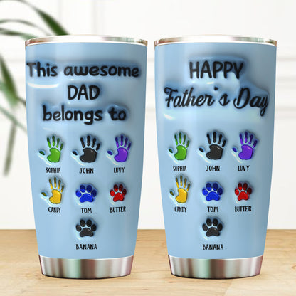 Happy Father's Day - Personalized Custom 3D Inflated Effect - Personalized Custom 20oz Tumbler