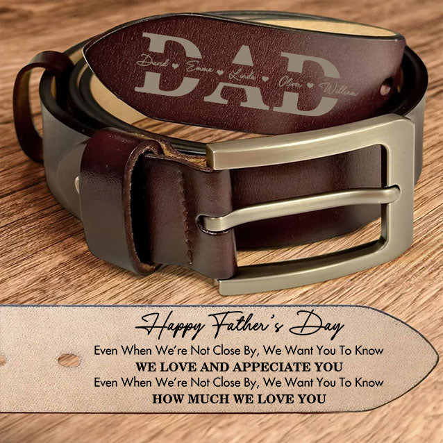 Happy Father's Day - Personalized Engraved Leather Belt