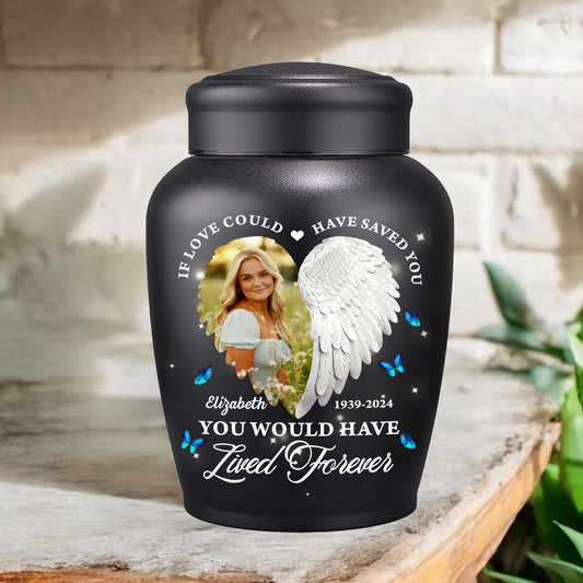 You Still Lives On In The Hearts and Minds Big Urn - Keepsake Urn for Ashes - Stainless Steel Big Urns