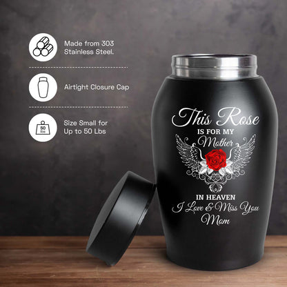 This Rose Is For My Mother - Personalized Photo Urn - Modern Ashes Urn