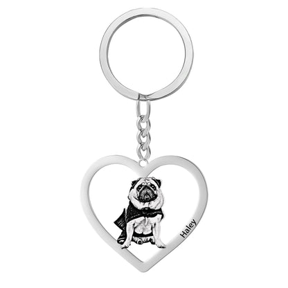 Personalized Pet Photo Necklace Engraved Pets Pendant Gifts Handmade Custom Dog Cat Keychain Memory Jewelry Picture Pendants