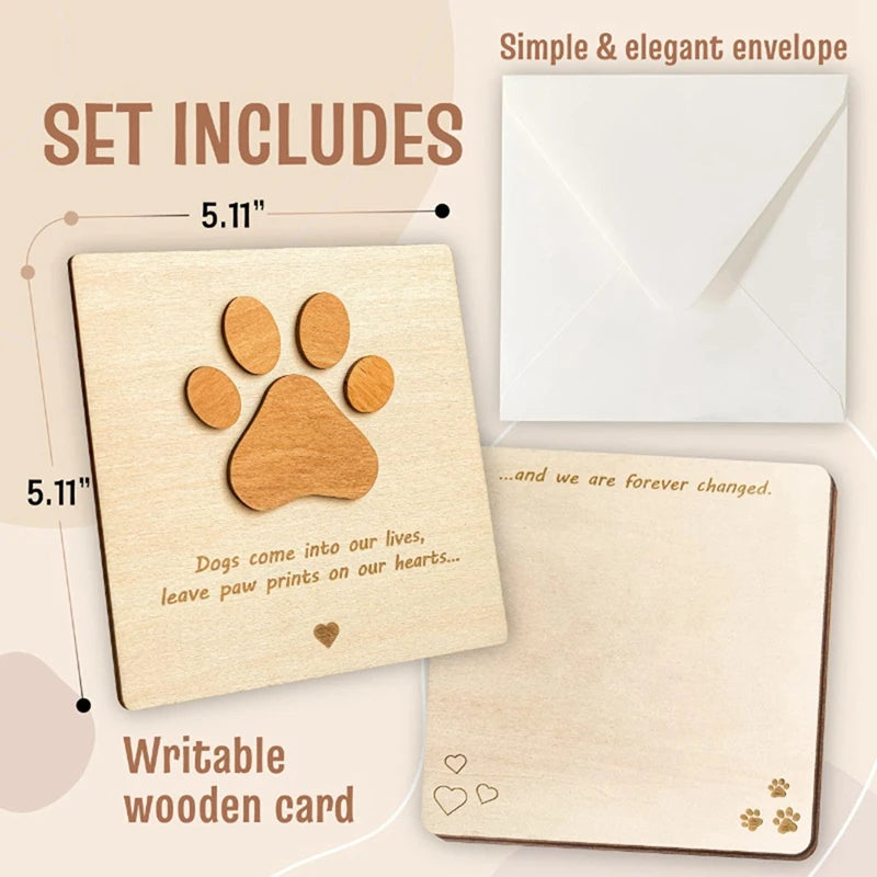 Wood Pet Sympathy Cards For Dog - Dog Sympathy Card For Pet Loss, Loss Of Dog Sympathy Gift Easy To Use