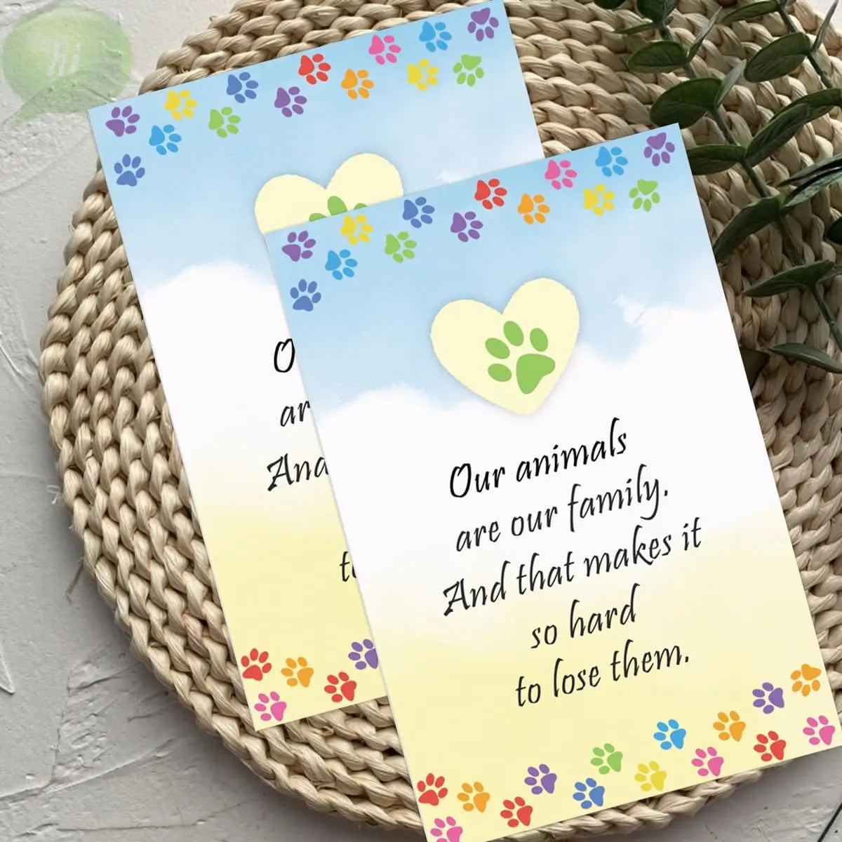 2 pcs Pet Sympathy Cards with Envelopes Sympathy Card Note5X8 Inch Dog Condolences Cards Loss of Pet Sympathy Cards