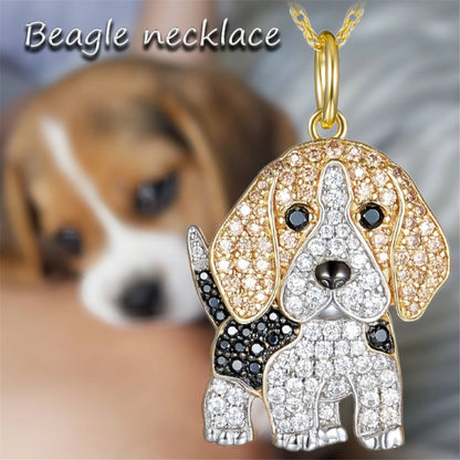 Exquisite Cute Beagle Pendant Necklace for Women Elegant Pet Puppy Jewelry Animal Accessories Memorial Gift for Dog Lovers