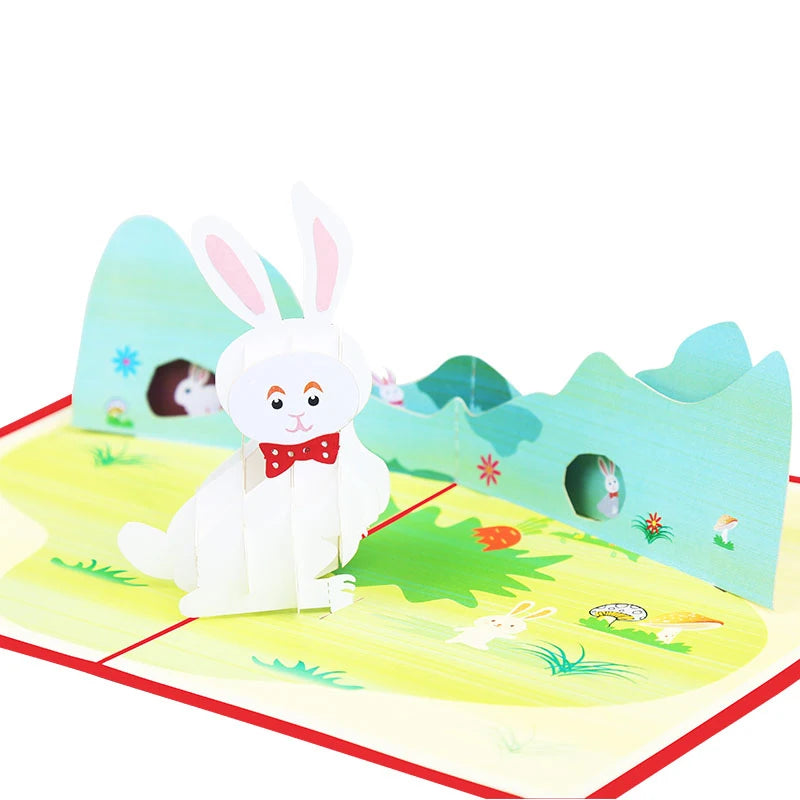 3D Bunny Pop Up Customized Sympathy Card