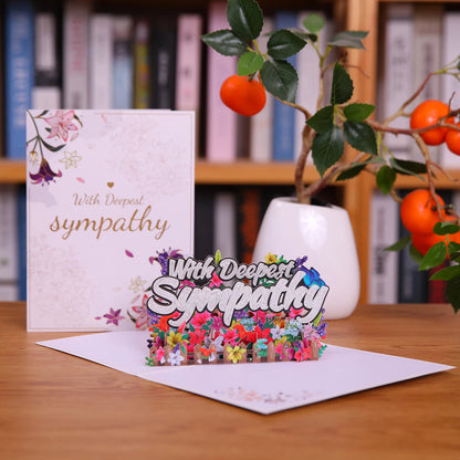 Sympathy Greeting Cards for Get Well 3D Pop Up Card Flowers