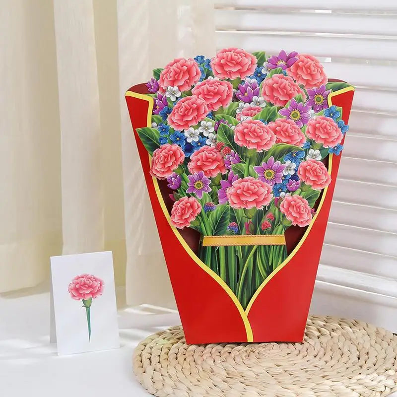 3D Pop Up Floral Paper Bouquet Sympathy Cards For your loved ones