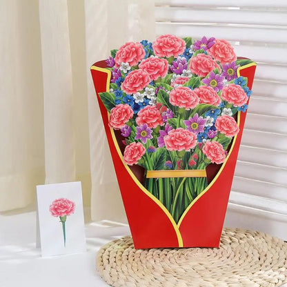 3D Pop Up Floral Paper Bouquet Sympathy Cards For your loved ones