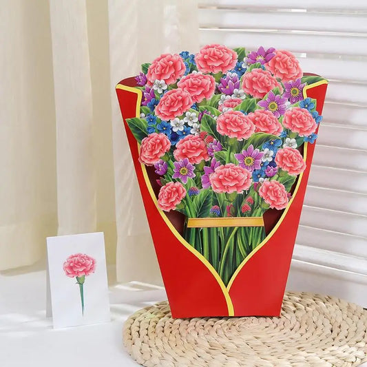 3D Pop Up Floral Paper Bouquet Sympathy Cards For your loved ones