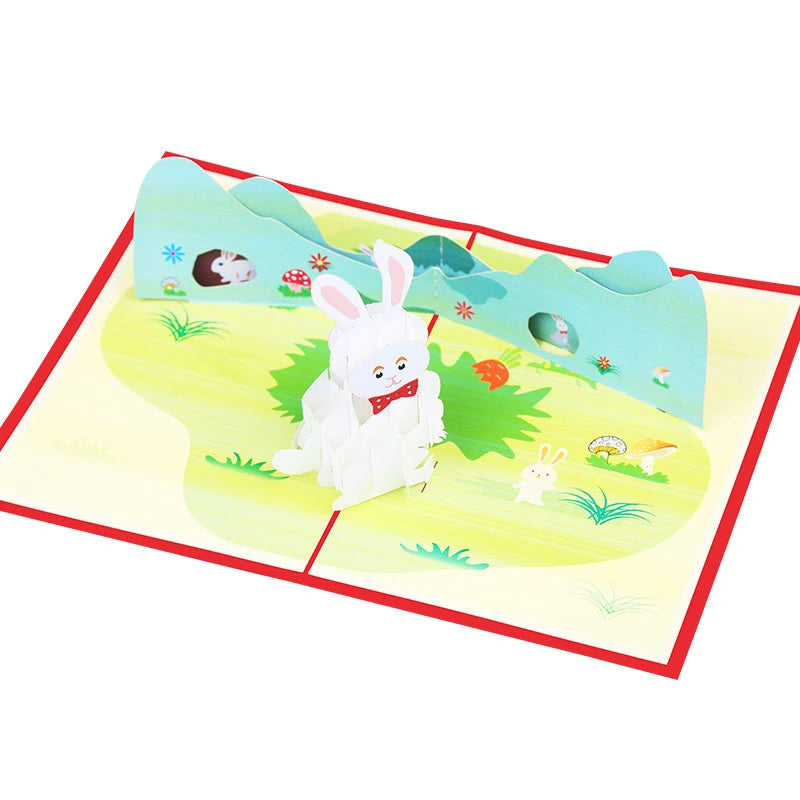 3D Bunny Pop Up Customized Sympathy Card