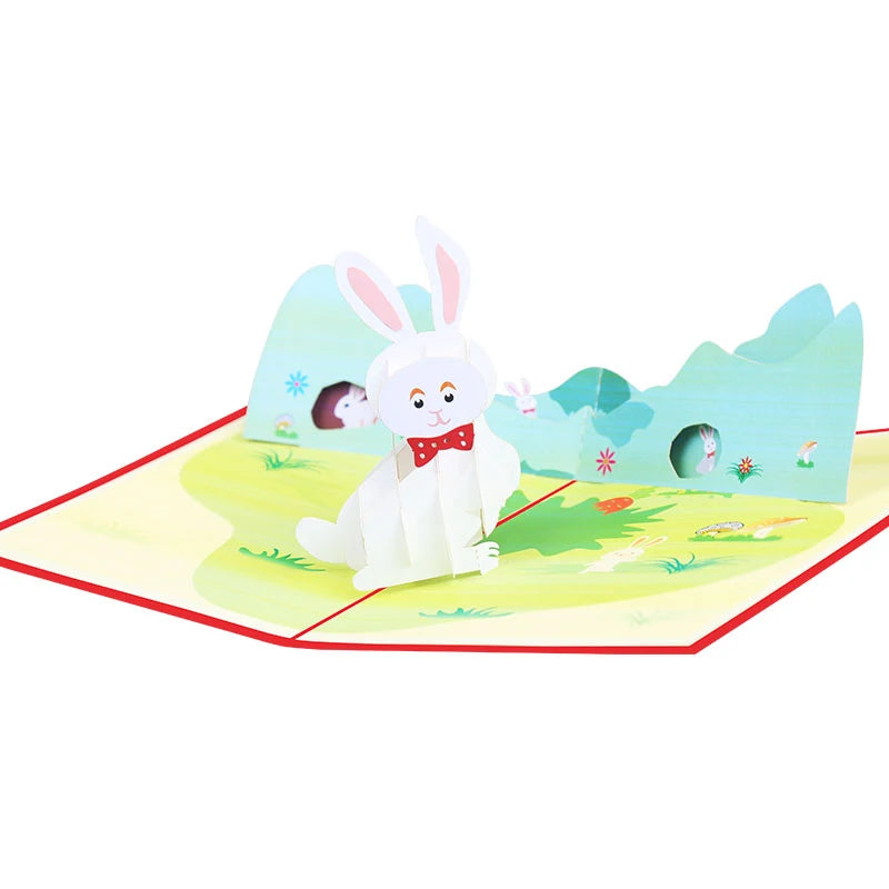 3D Bunny Pop Up Customized Sympathy Card