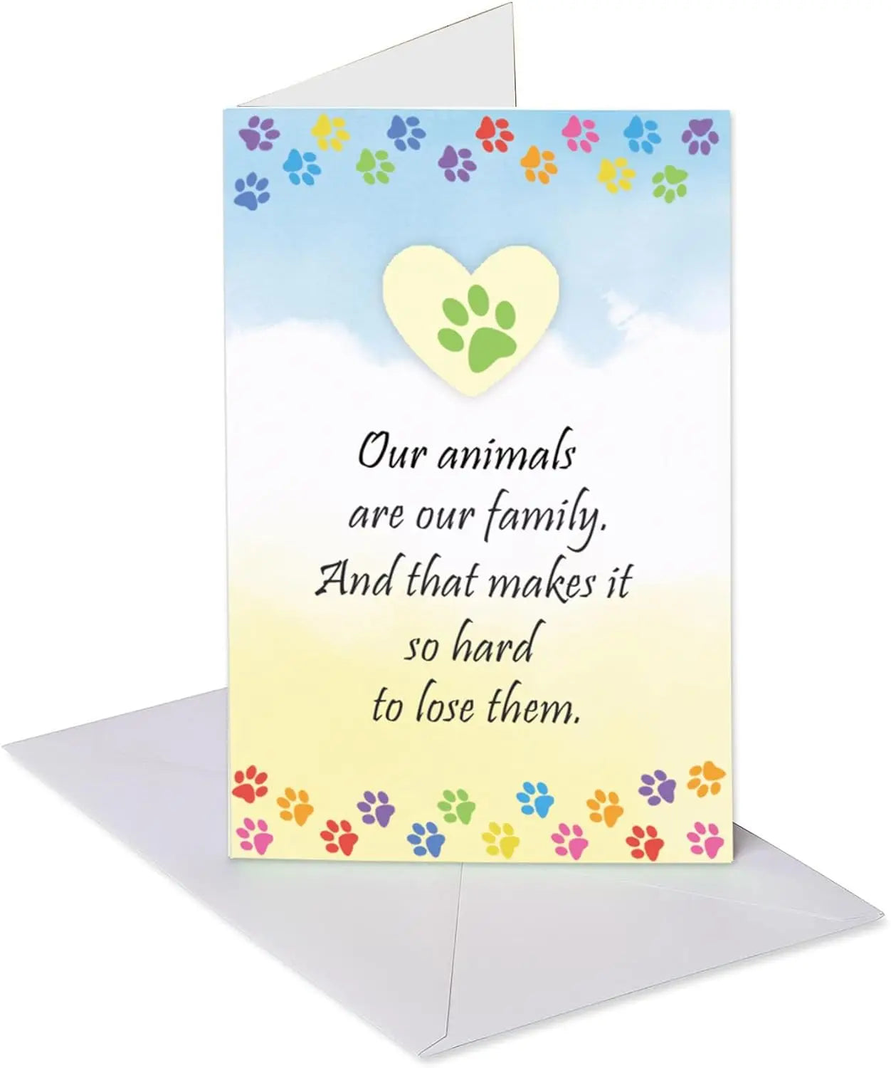 2 pcs Pet Sympathy Cards with Envelopes Sympathy Card Note5X8 Inch Dog Condolences Cards Loss of Pet Sympathy Cards