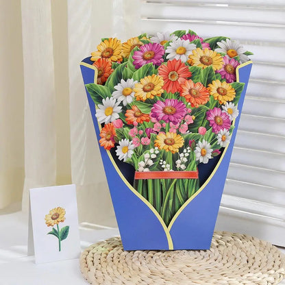 3D Pop Up Floral Paper Bouquet Sympathy Cards For your loved ones