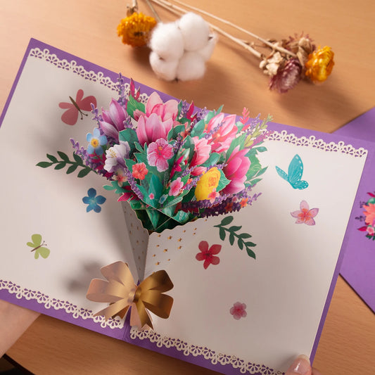 3D Flowers Bouquet Pop Up Sympathy Cards for your loved ones