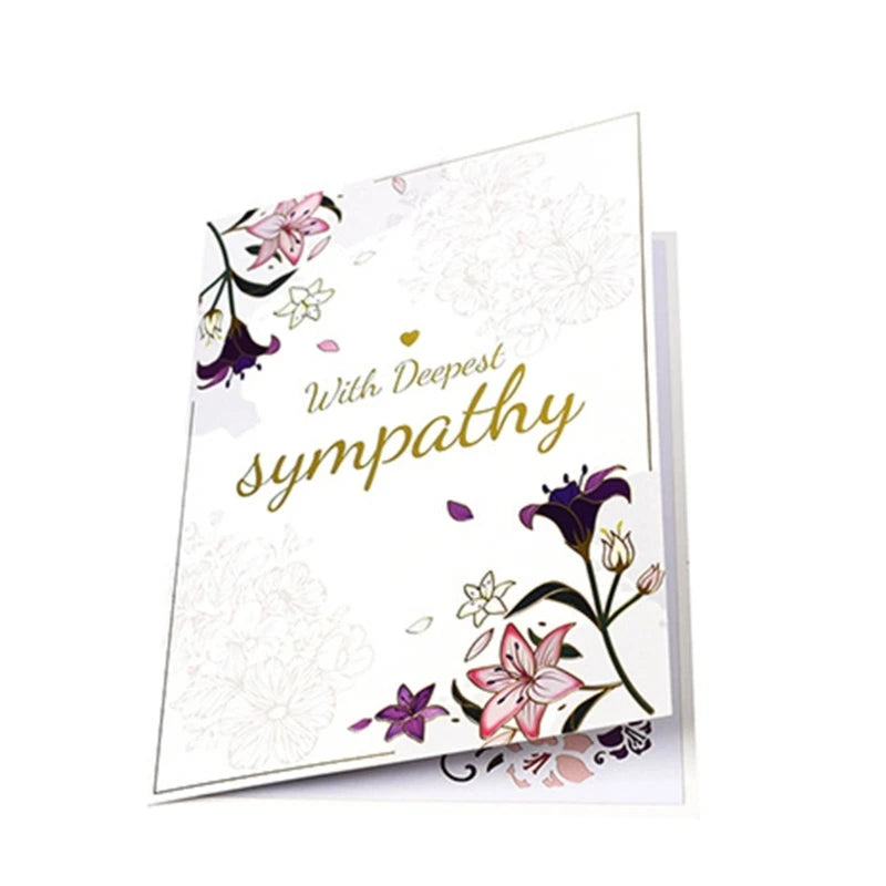 3D Flower Pop-Up Deepest Sympathy Card with Envelope