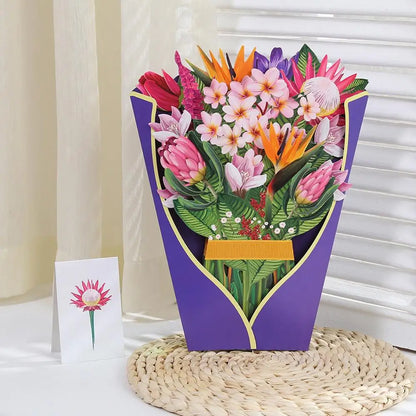 3D Pop Up Floral Paper Bouquet Sympathy Cards For your loved ones