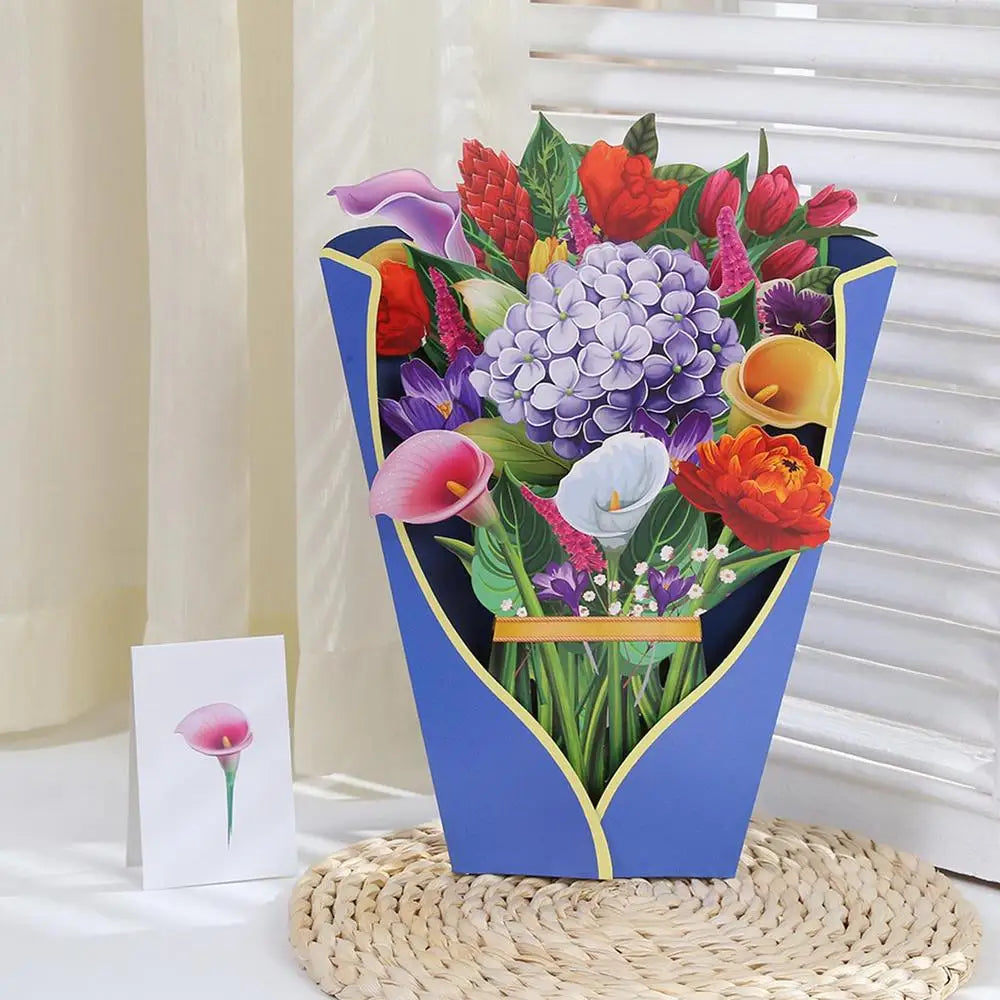 3D Pop Up Floral Paper Bouquet Sympathy Cards For your loved ones