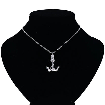 Navigation Keepsake Jewelry Stainless Steel Anchor Cremation Urn Pendant Necklace For Ashes Navy Friendship Gift