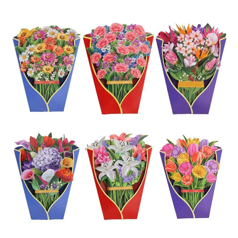 3D Pop Up Floral Paper Bouquet Sympathy Cards For your loved ones