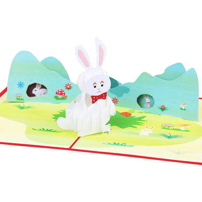 3D Bunny Pop Up Customized Sympathy Card