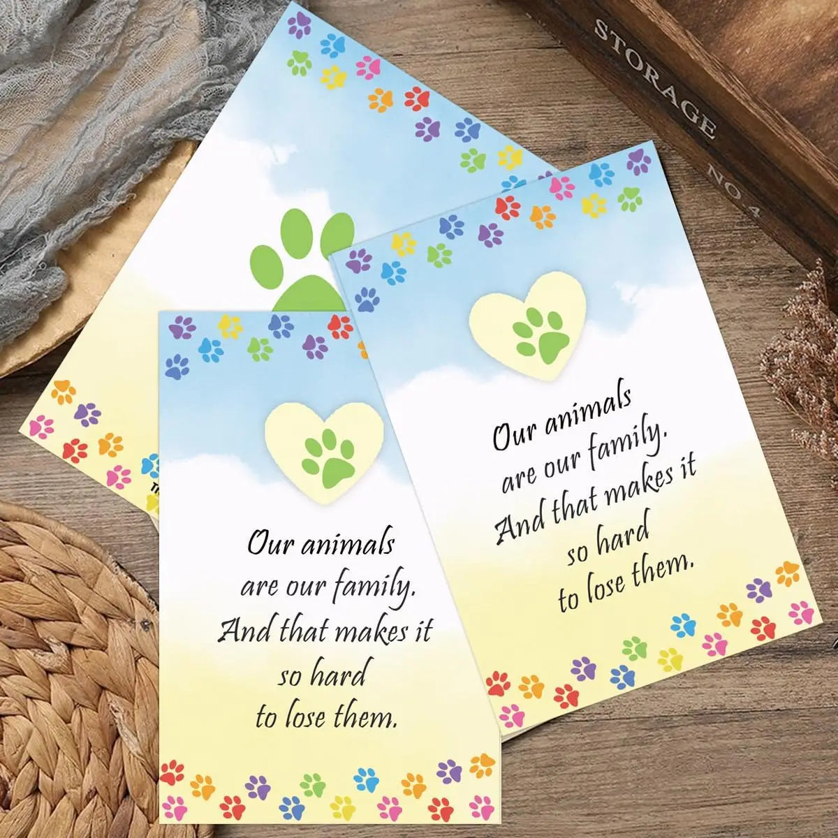 2 pcs Pet Sympathy Cards with Envelopes Sympathy Card Note5X8 Inch Dog Condolences Cards Loss of Pet Sympathy Cards