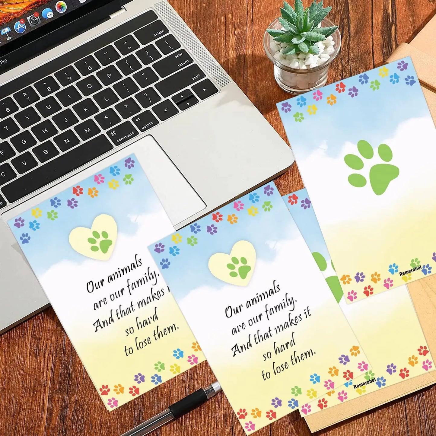 2 pcs Pet Sympathy Cards with Envelopes Sympathy Card Note5X8 Inch Dog Condolences Cards Loss of Pet Sympathy Cards