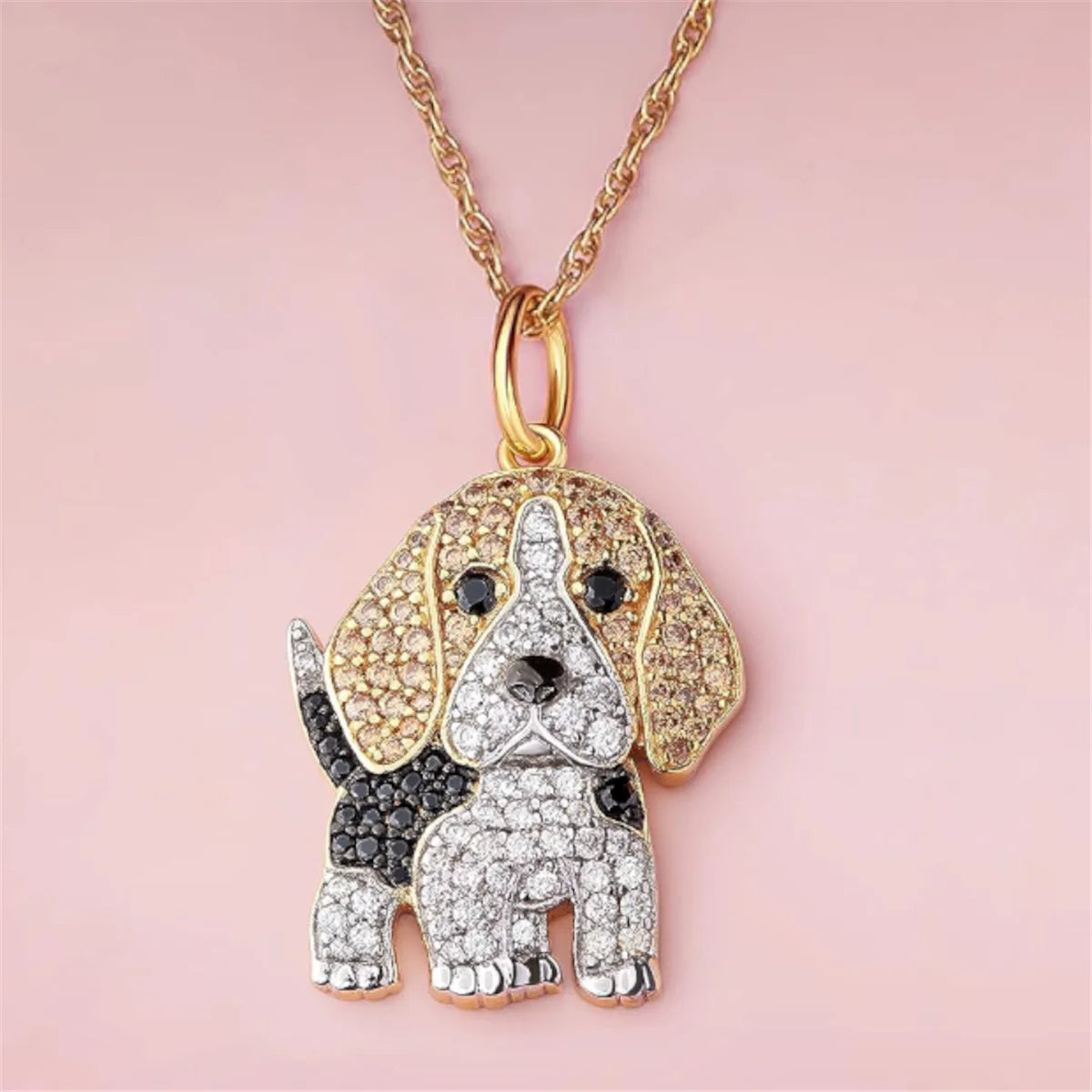 Exquisite Cute Beagle Pendant Necklace for Women Elegant Pet Puppy Jewelry Animal Accessories Memorial Gift for Dog Lovers