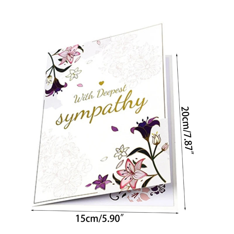 3D Flower Pop-Up Deepest Sympathy Card with Envelope