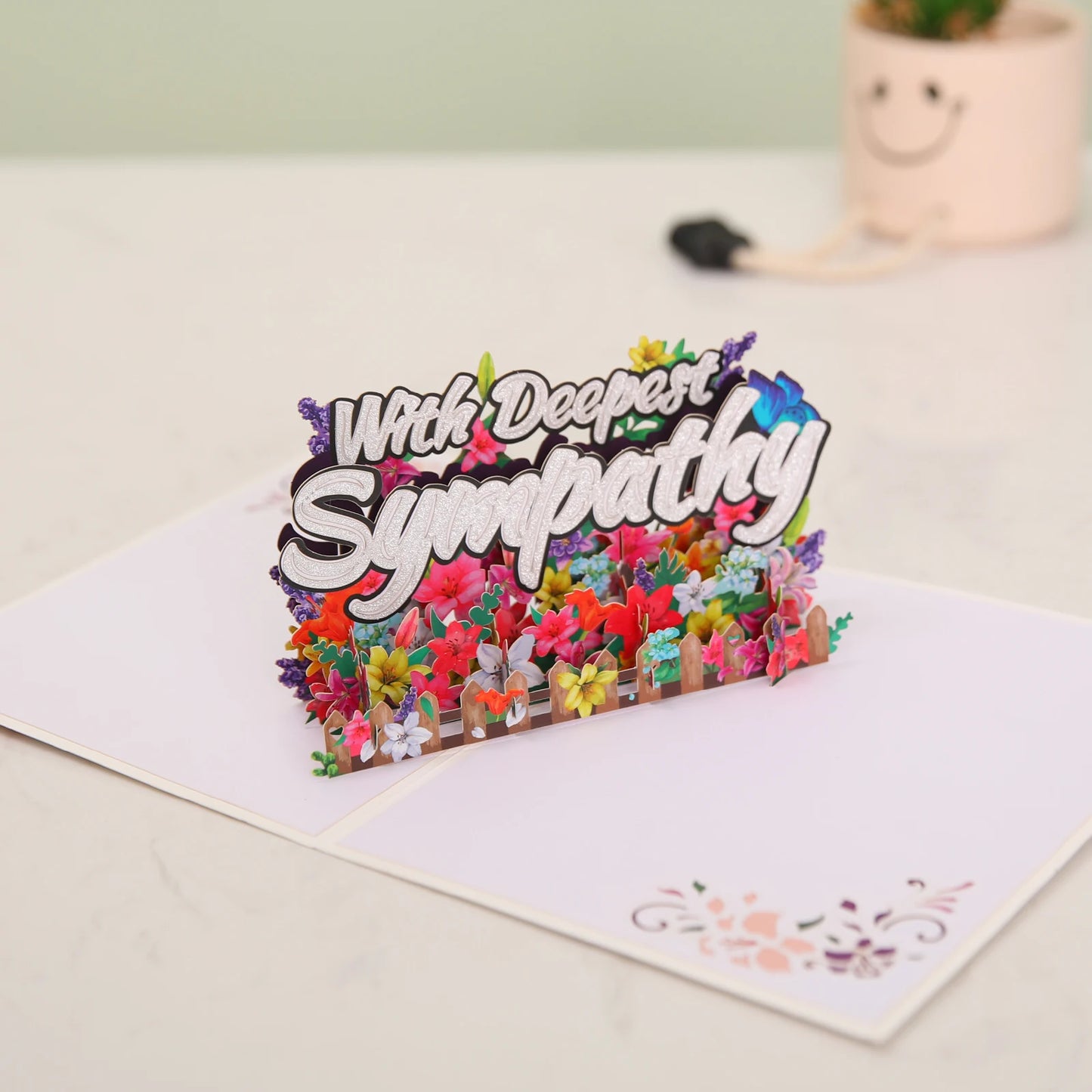 Sympathy Greeting Cards for Get Well 3D Pop Up Card Flowers