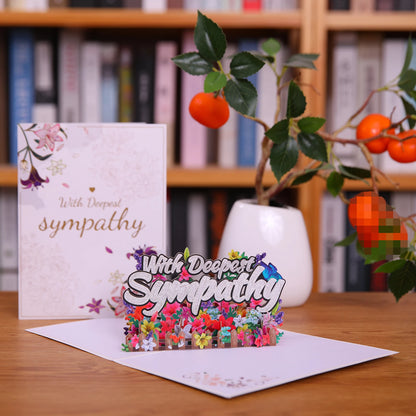 Sympathy Greeting Cards for Get Well 3D Pop Up Card Flowers