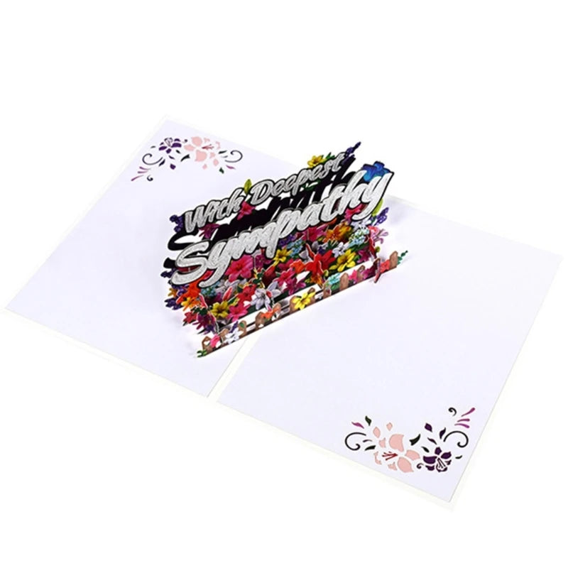 3D Flower Pop-Up Deepest Sympathy Card with Envelope