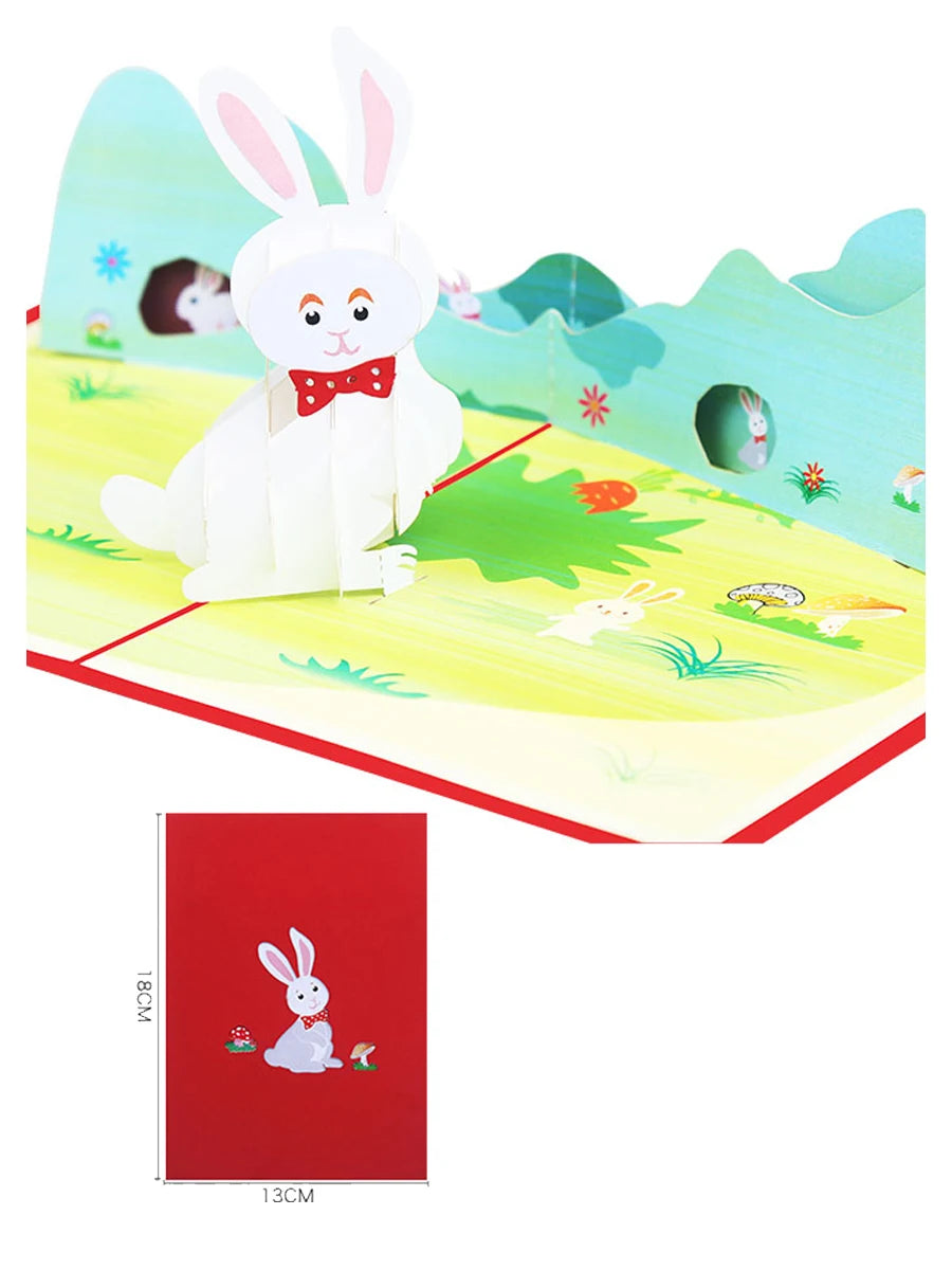 3D Bunny Pop Up Customized Sympathy Card