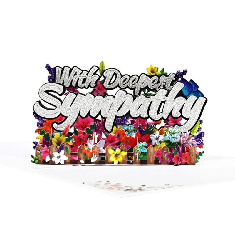 3D Flower Pop-Up Deepest Sympathy Card with Envelope