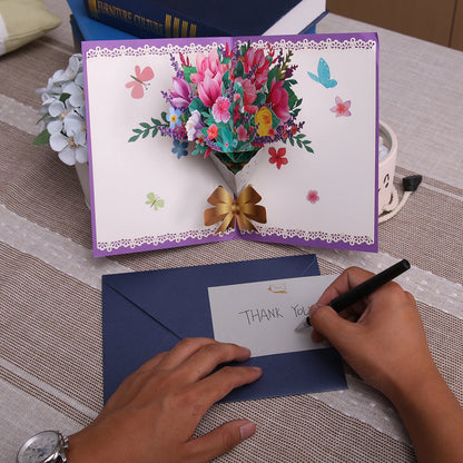 3D Flowers Bouquet Pop Up Sympathy Cards for your loved ones